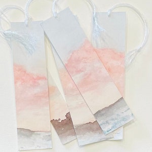 Signets aquarelles. Signets peints à la main. Cadeaux faits à la main. Ensemble de 5.