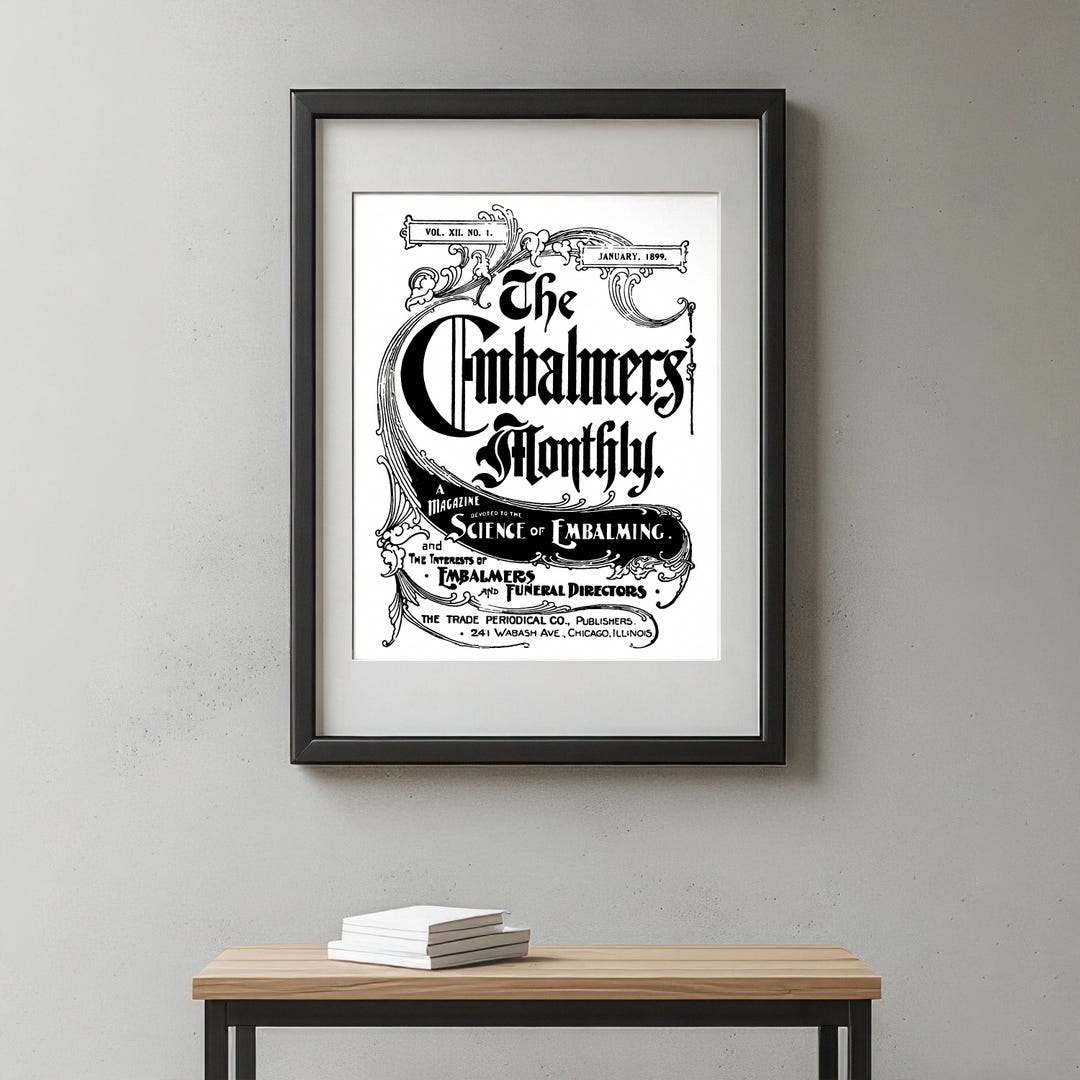 The Embalmers Monthly January 1899 Magazine Cover Funeral Trade Print ...