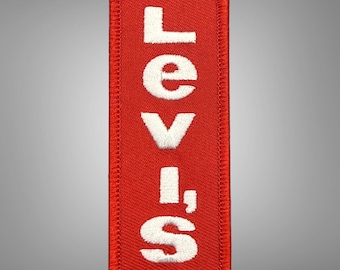 Vintage Style Levis Red Tab Embroidered Sew On Patch 3.5 x 1.5&quot;
