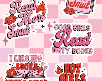 Stickers: Pink Bookish Stickers Pack 2 - 6pcs
