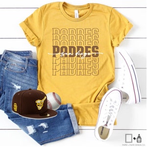 PaperAndPasteCo Padres Baseball Shirt - Women's Baseball Shirt - Men's Baseball Shirt - Kid's Baseball Shirt - San Diego Baseball Shirt