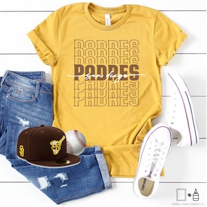 PaperAndPasteCo Padres Baseball Shirt - Women's Baseball Shirt - Men's Baseball Shirt - Kid's Baseball Shirt - San Diego Baseball Shirt