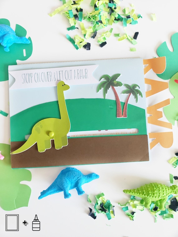 Dinosaur Theme Invitations - Dinosaur Birthday - Dinosaur Birthday Invitation - Slider Invitations - 10/pack Il_570xn