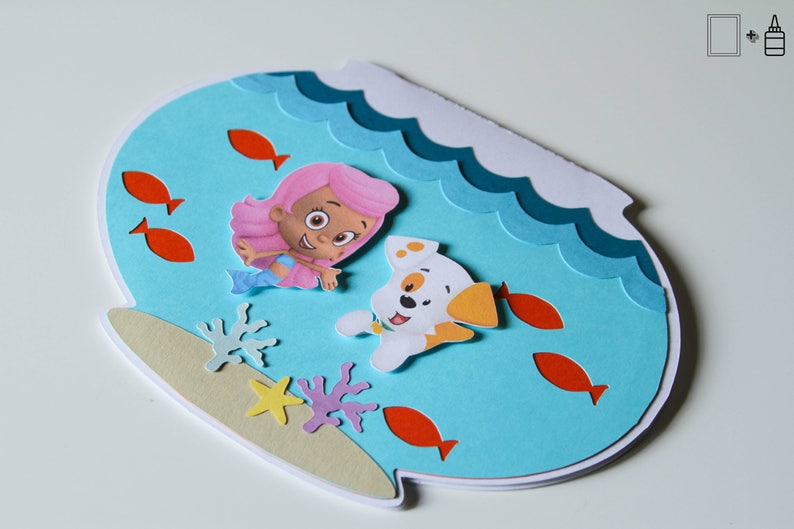 Bubble Guppies Invitations Fish Bowl Invitation Birthday Etsy