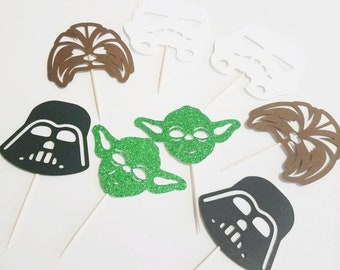 Star Wars Cupcake Toppers 12/pk - Star Wars Party Supply - Star Wars - Cupcake Toppers