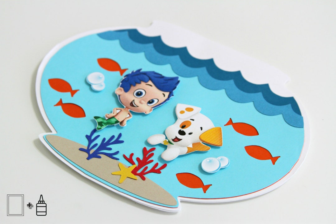 Bubble Guppies Invitations Fish Bowl Invitation Birthday Blank Card