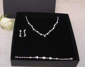 Delicato set di gioielli da sposa/set di gioielli con collana di cristallo per matrimoni