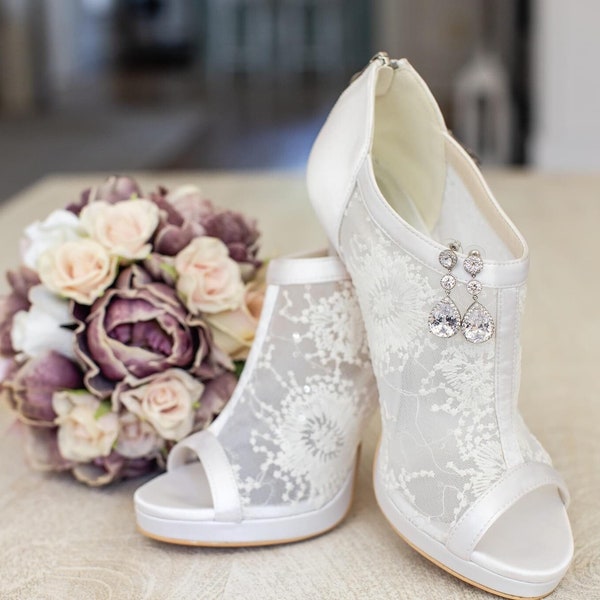 LACE Wedding Shoes, Custom Shoes for Brides, Bridal Shoes, Custom Heels, High Heel, Customise Boot, Women's Wedding Shoes,Bridesmaid Boots