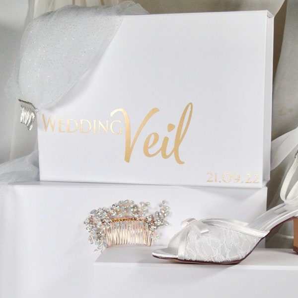 Luxury Wedding Veil Storage Box, Gift Box, Bridal Accessory Keepsake