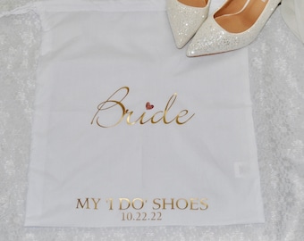 Bolsa de zapatos de boda personalizada: regalo de novia de algodón