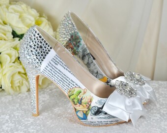 Alice in Wonderland Wedding Shoes: Handmade Bridal Heels