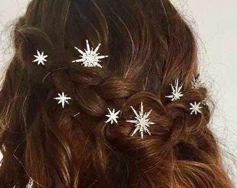 Himmlischer Mond und Sterne Tiara und Haarspangen