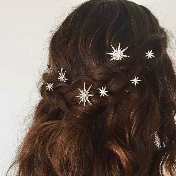 Celestial Moon and Stars Tiara and Hair Clips