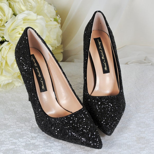 Black Glitter Heels Etsy — free download