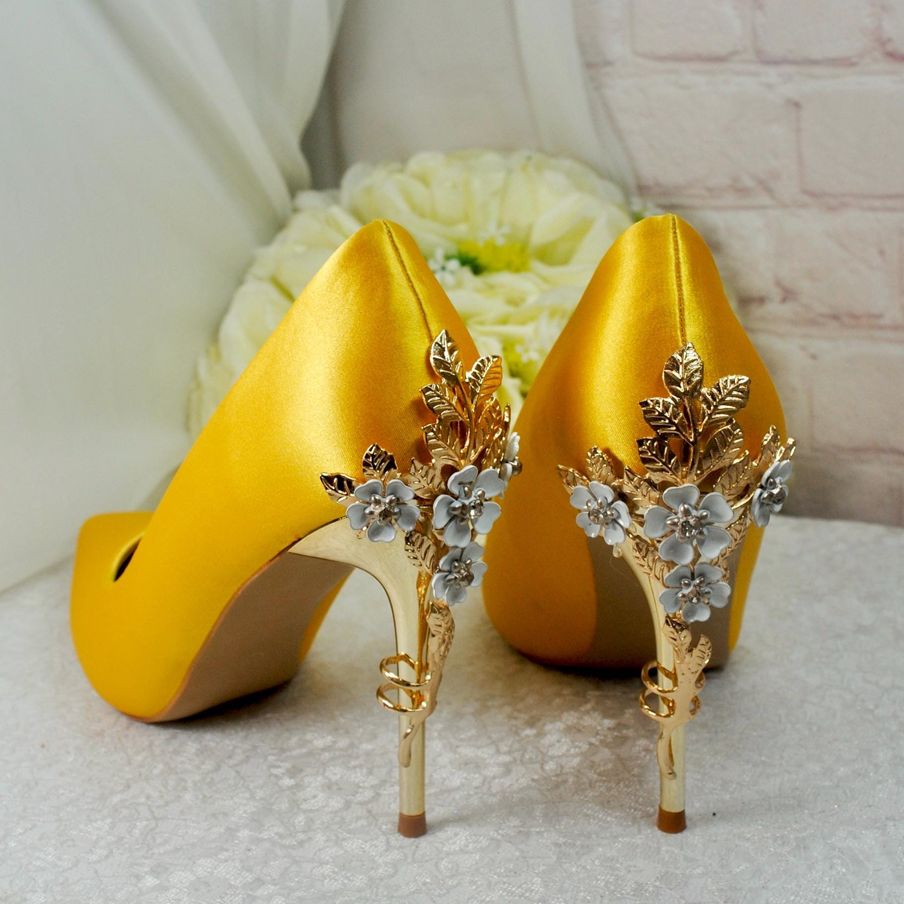 Bright Yellow Heels - Etsy