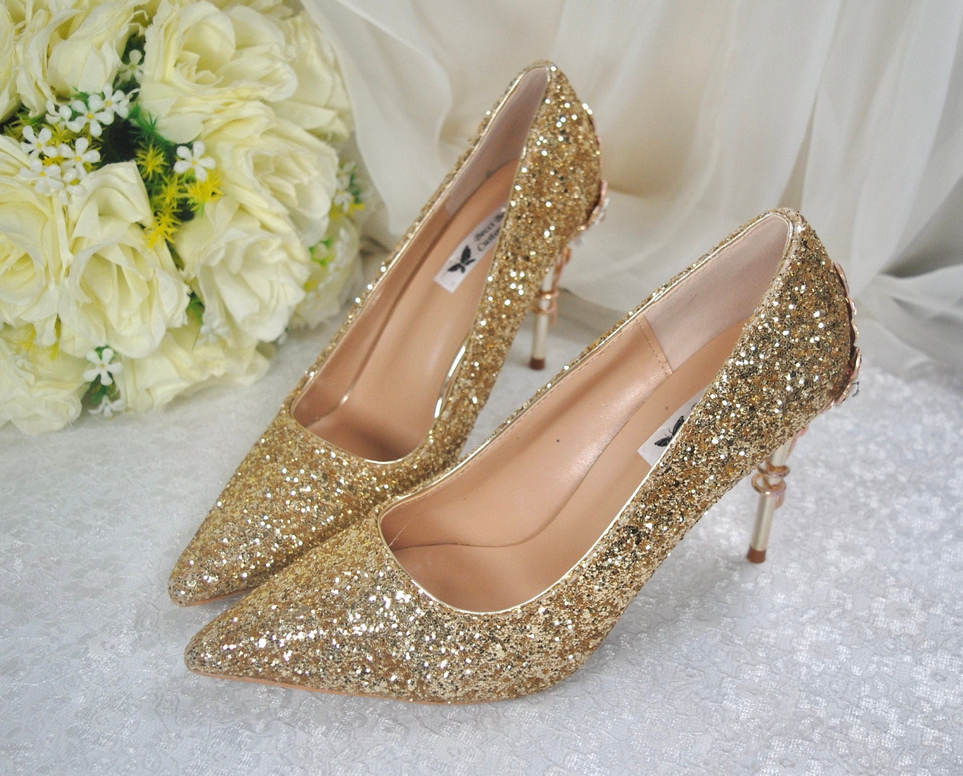 Beautiful Wedding Shoes With 'cherry Blossom' - Etsy UK