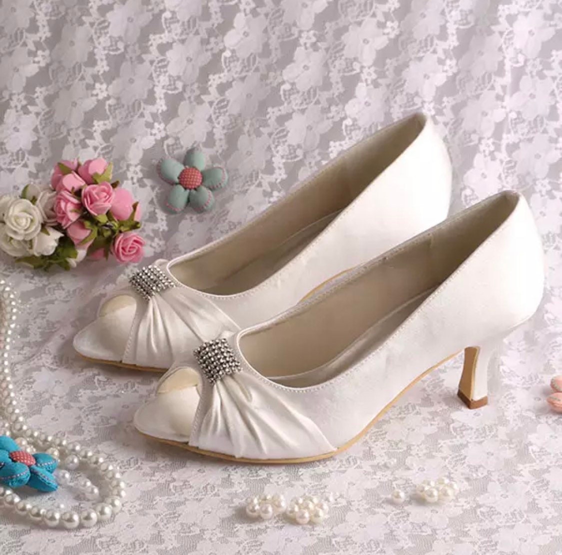 Handmade Comfortable Bridal Shoes Satin with Soft Leather | Etsy