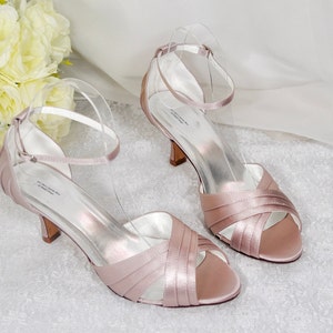 Low Heel Satin Shoes Kitten Heel Bridal Shoes Custom Colour - Etsy UK