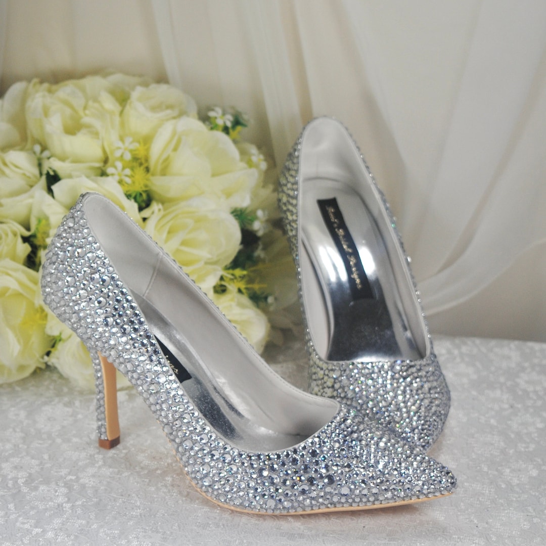 Zapatos de novia de cristal de Cenicienta: tacones de novia estilo Swarovski México