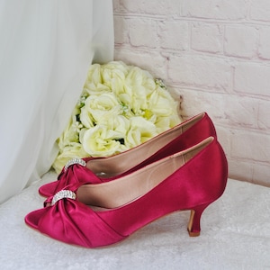 Luxury Satin Peep Toe Pumps for Brides, Bridesmaid, Hen Do Engagement Party, Bridal Shoes, Mother of the Bride Heels