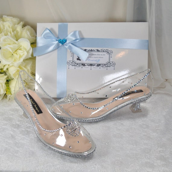 Stunning Wedding Cinderella Glass Slippers Silver Crystal Bridal Heels  Diamond Cut Crystal Wedding Birthday Gift for Her - Etsy Finland