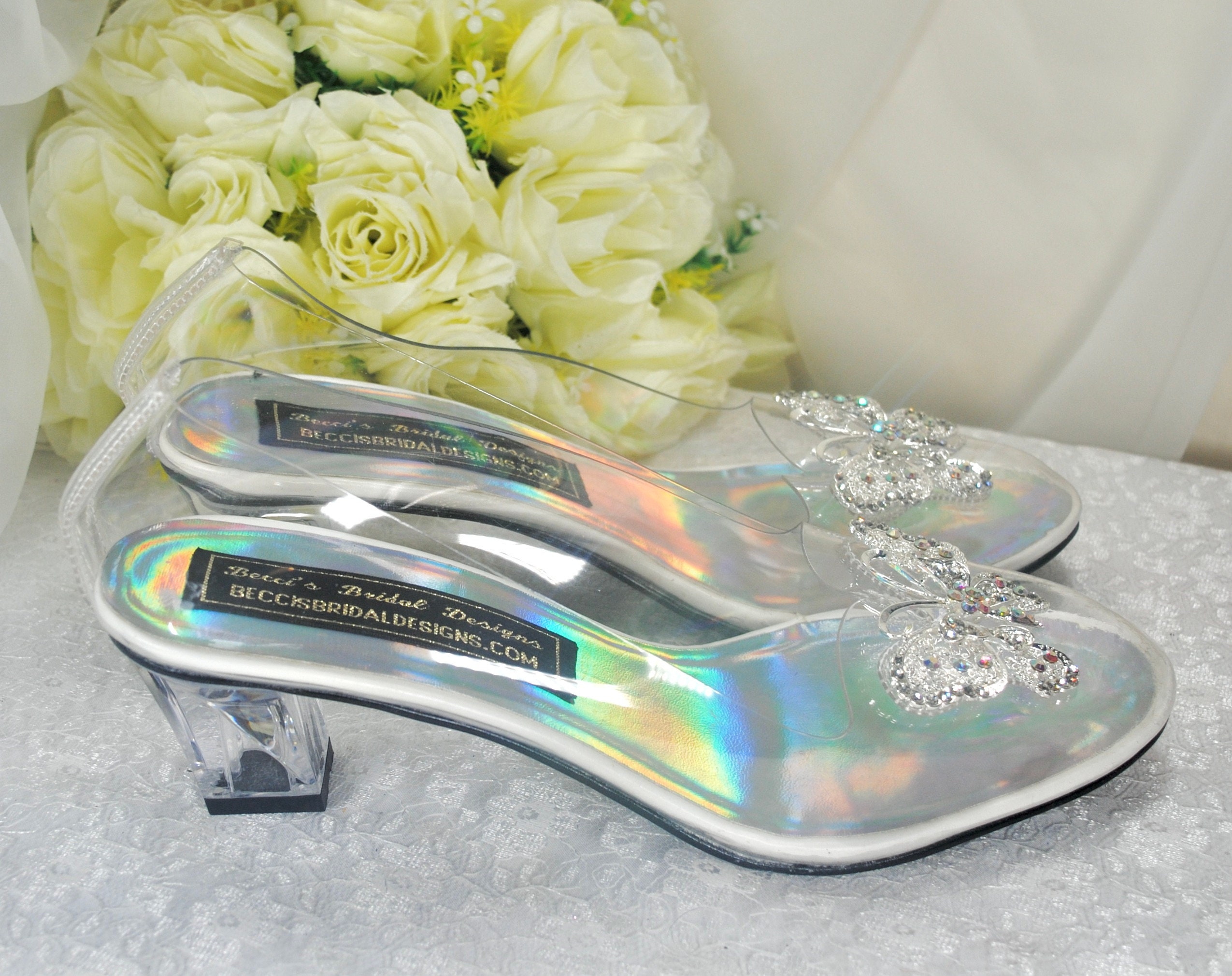 12 Pack Plastic Clear Glass Slippers Cinderella Heels Party Favors  Decorations | eBay