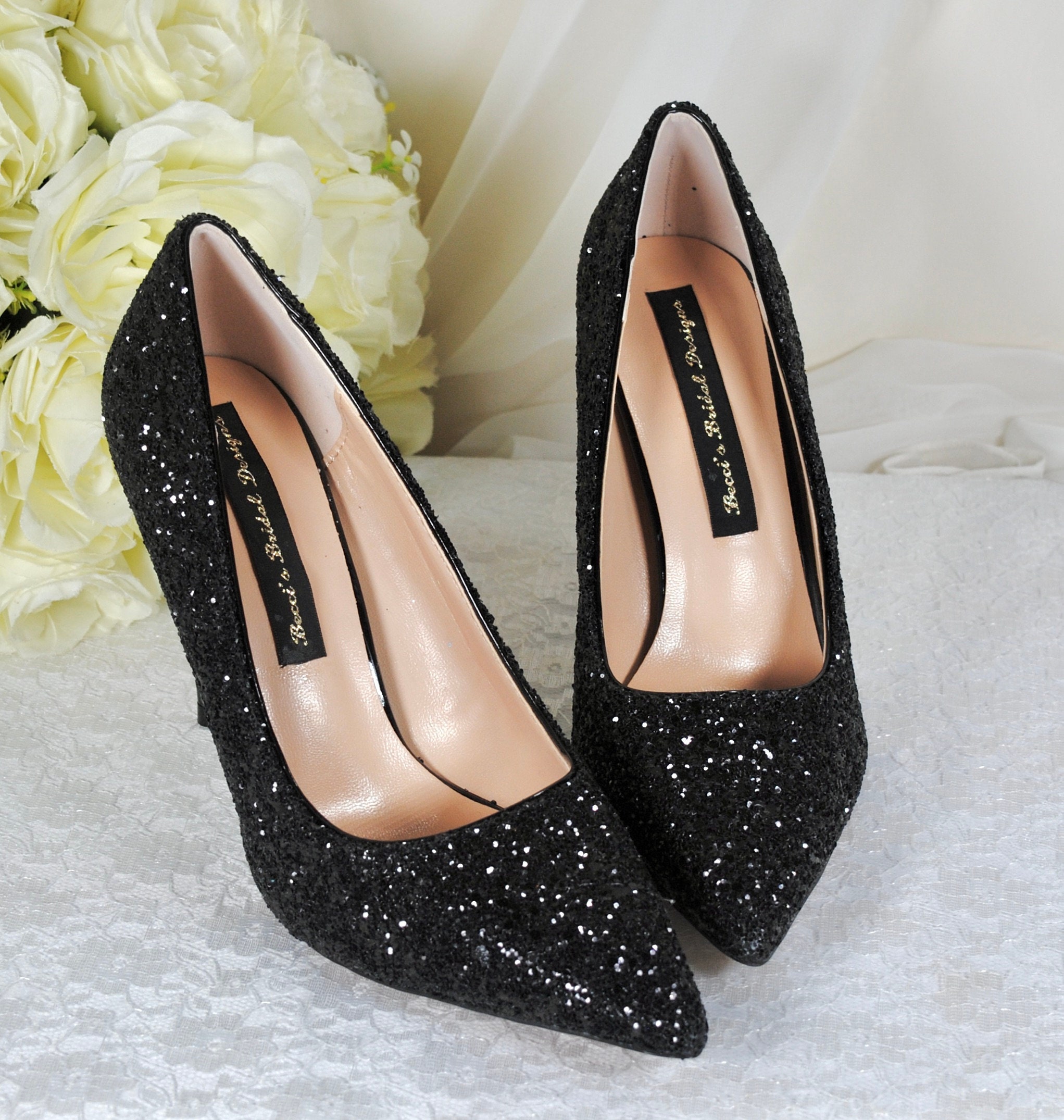 Buy Pointed High Heel Shoes Fashion Dress Pumps Bridal Party Glitter Pump  3.5“ Gold at Amazon.in