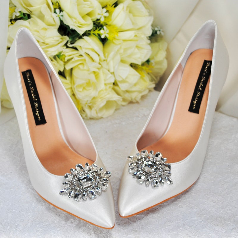 satin flat wedding shoes