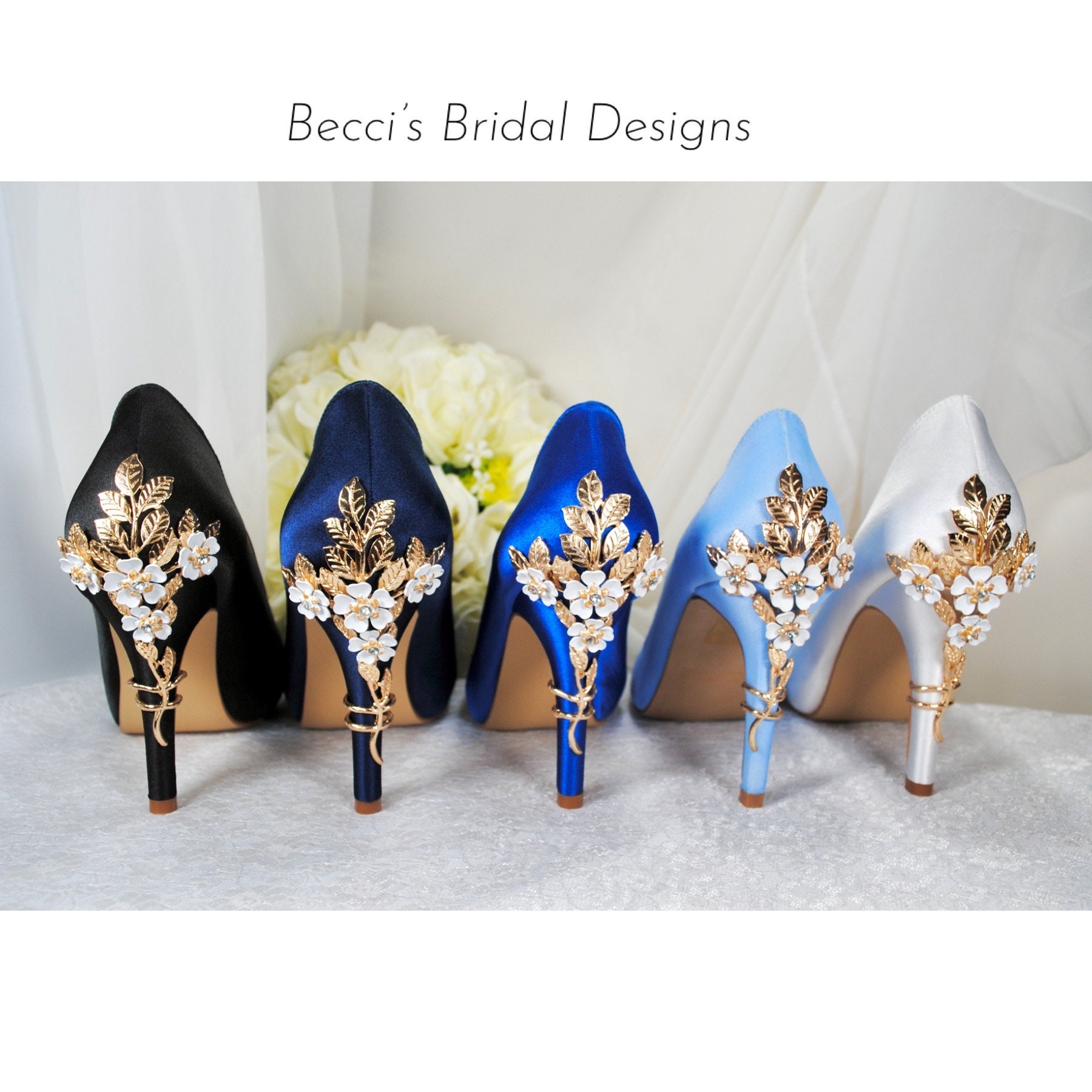 ruthie davis high heels Blue And Black Gold Spikes Size 39.5 | eBay