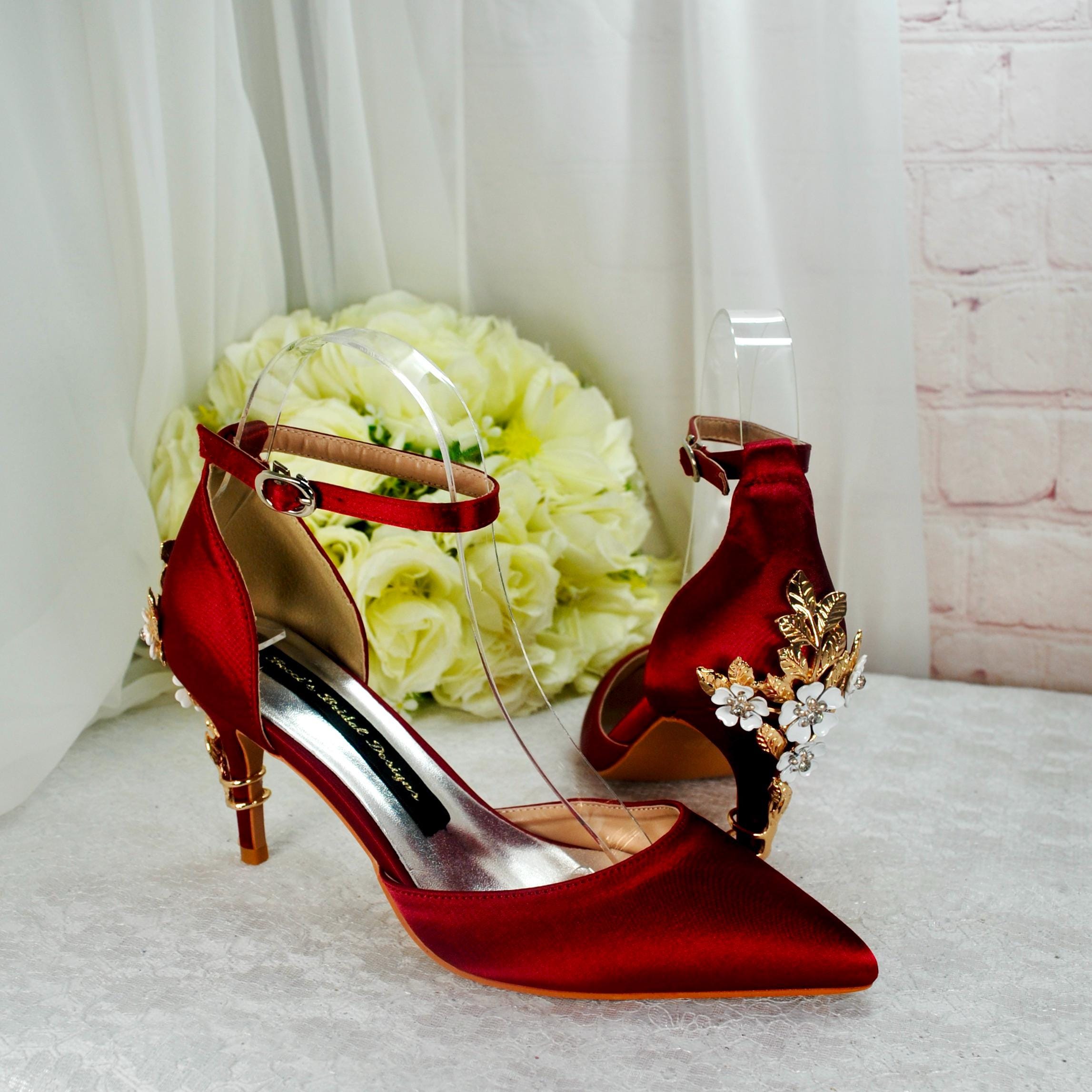 Burgundy bridal shoe Italia