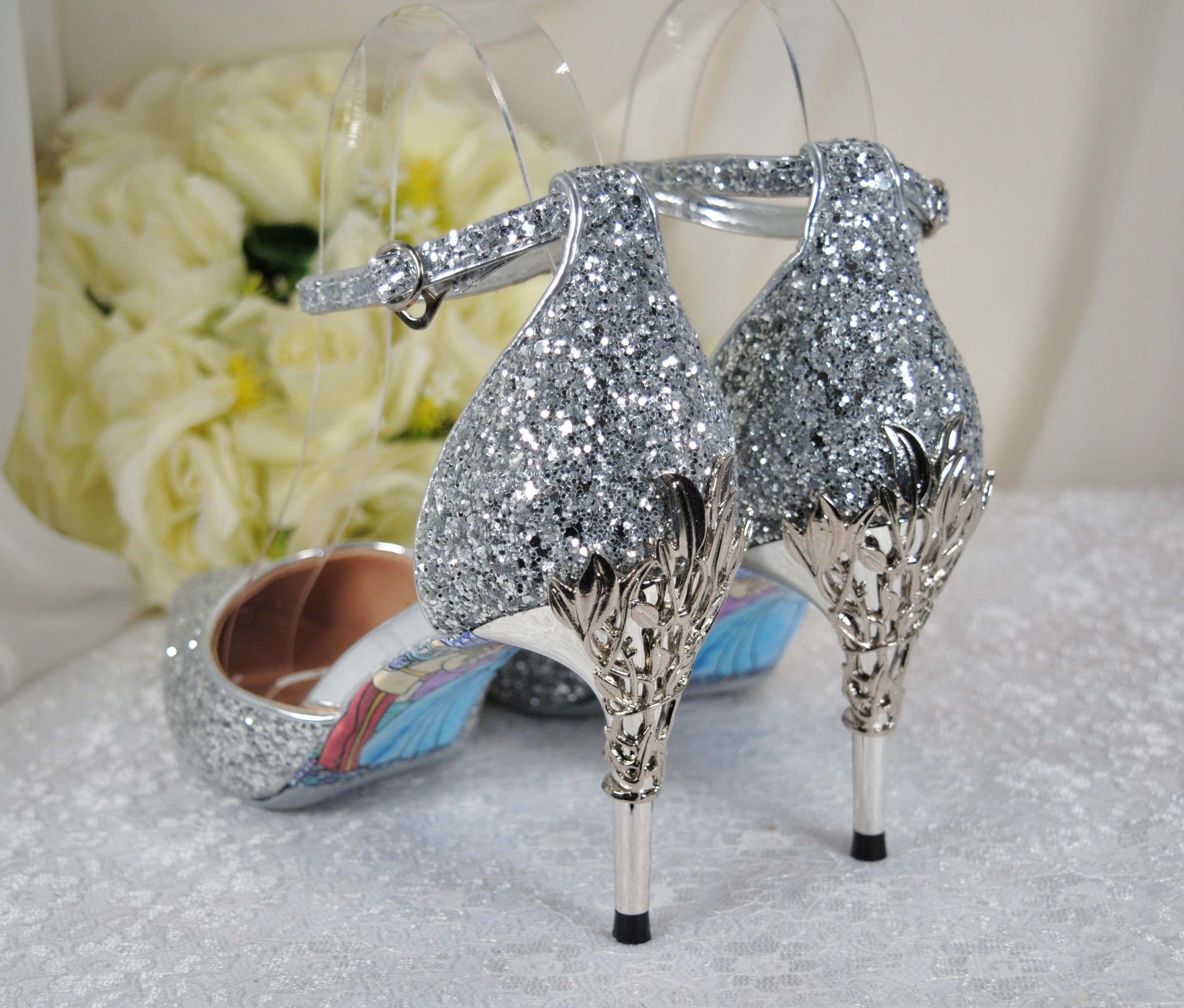 Miss Lola | Silver Embellished Pointed Toe Pumps – MISS LOLA