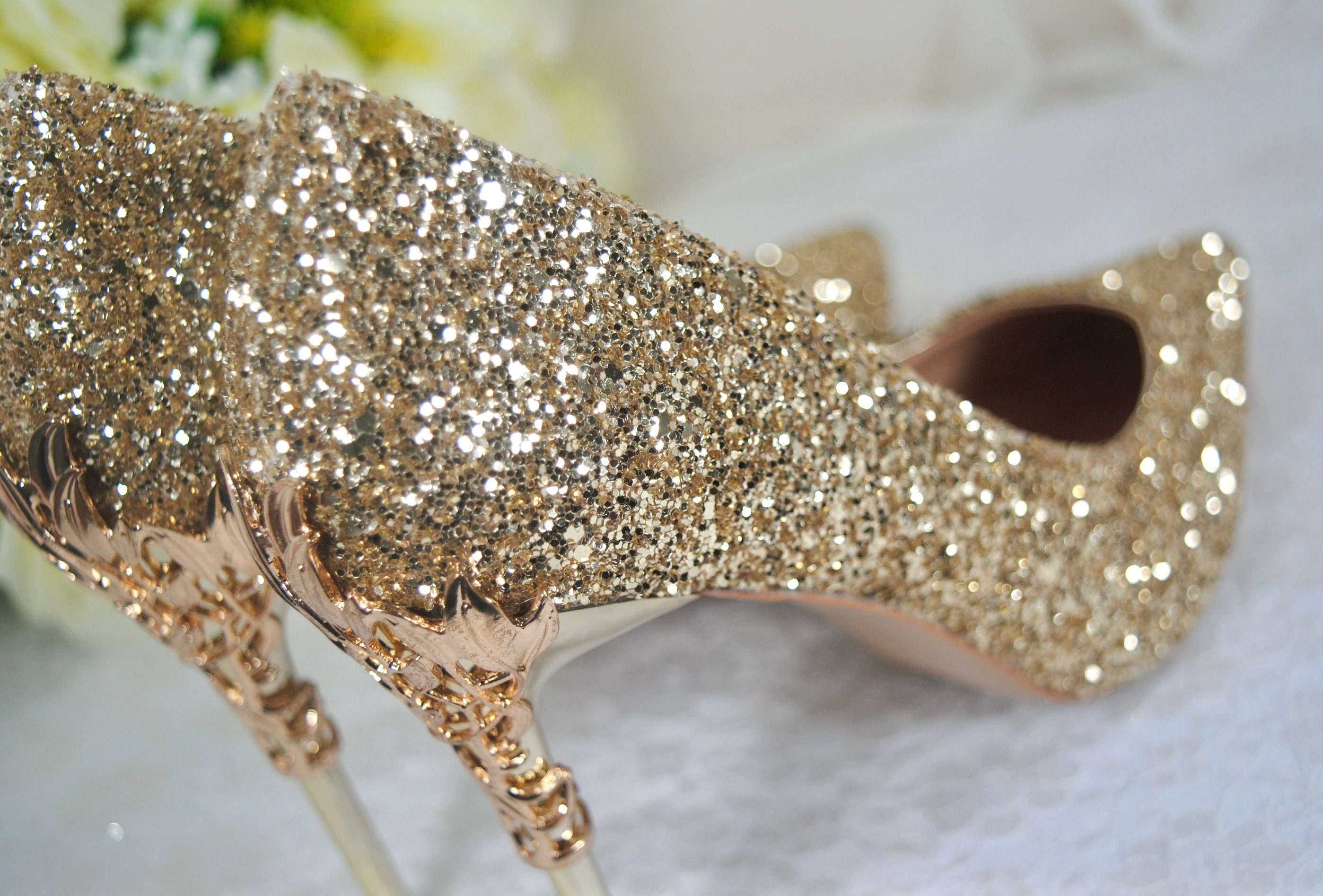 Glitter designer deals heels