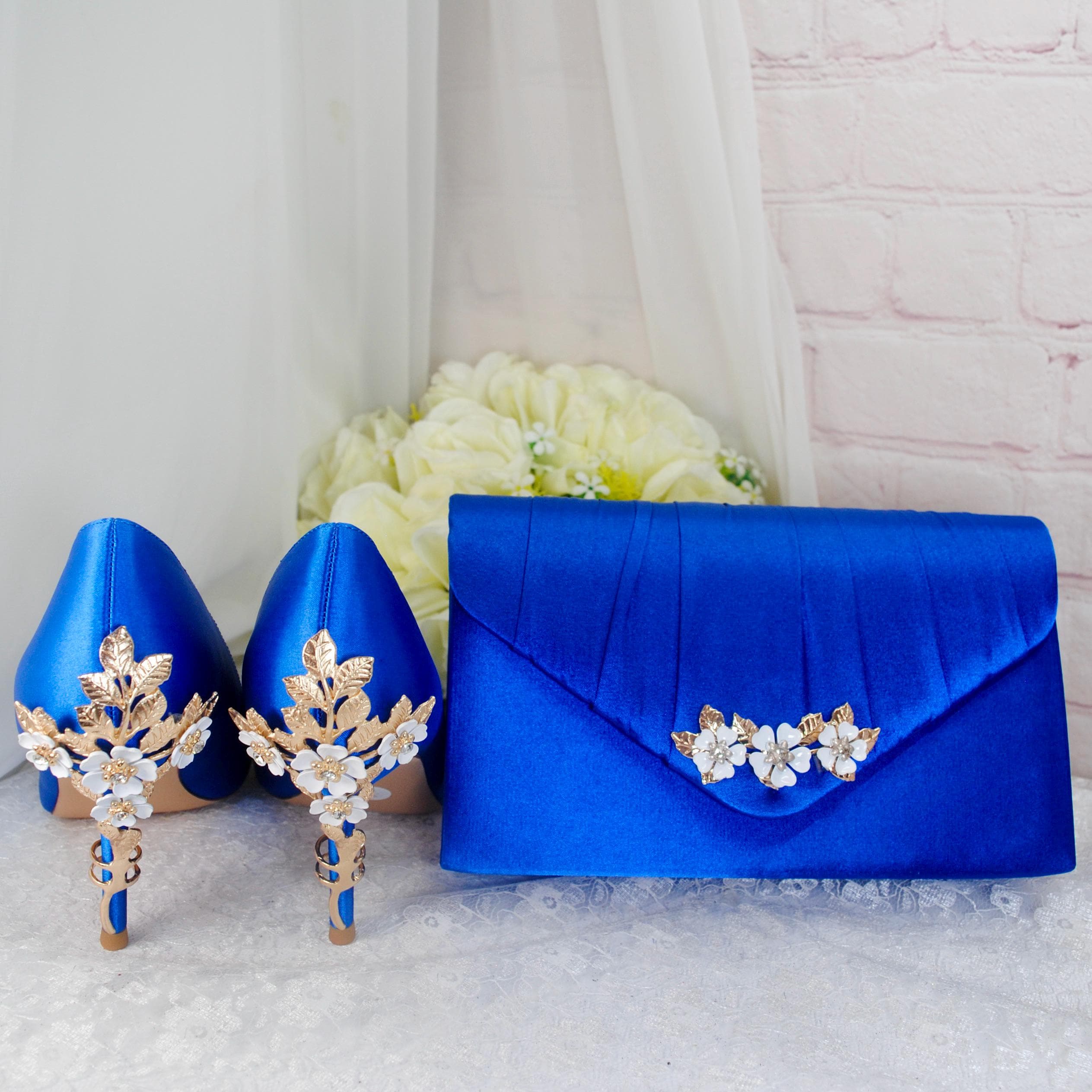 Royal Blue and Silver Clutch Bag