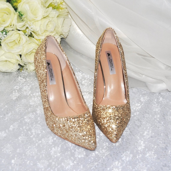 Buy Gold Glitter Heels Online In India - Etsy India