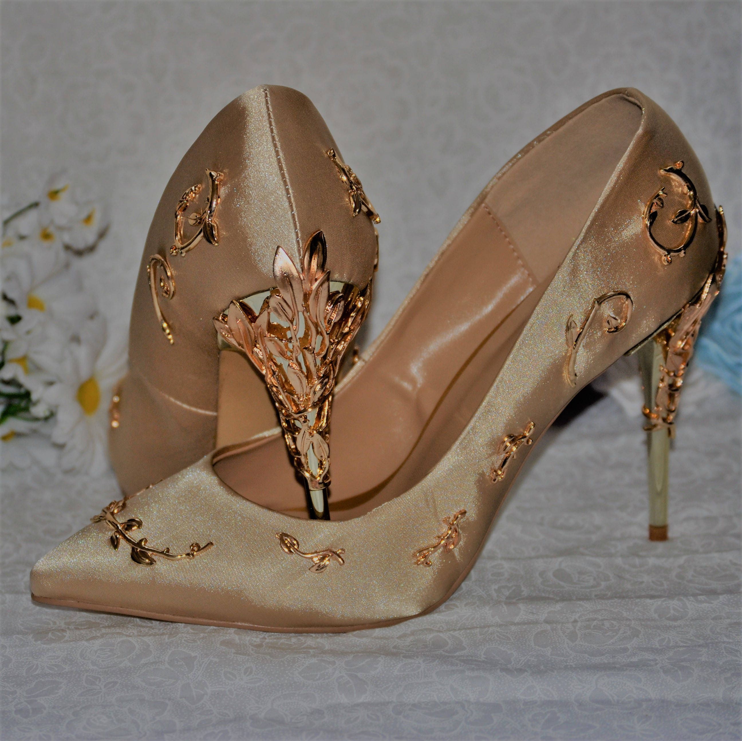 Gold Wedding Shoes Shoes for Bride 