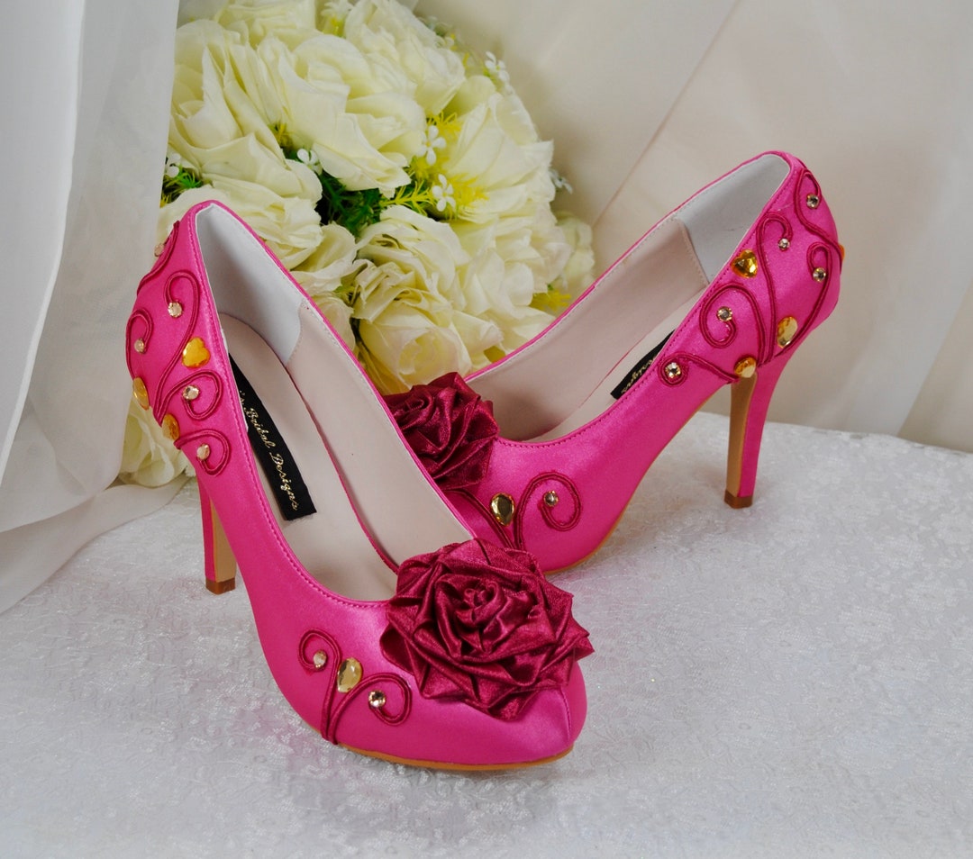 Hot pink top heels wedding