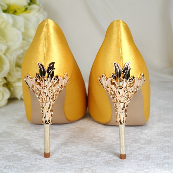 Yellow high heels for hotsell wedding