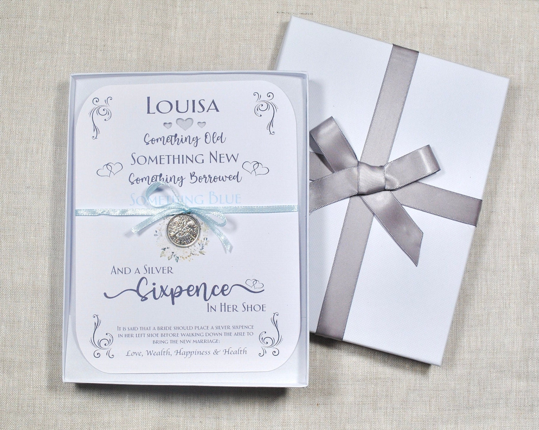 Portafortuna 6 Pence In Argento Per La Sposa - Moneta Regalo Matrimonio - 3