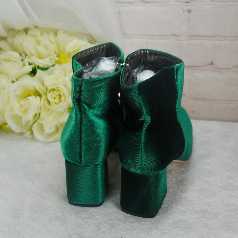 Velvet Wedding Block Heel Boots - Luxurious Bridal Shoes for Winter image 9