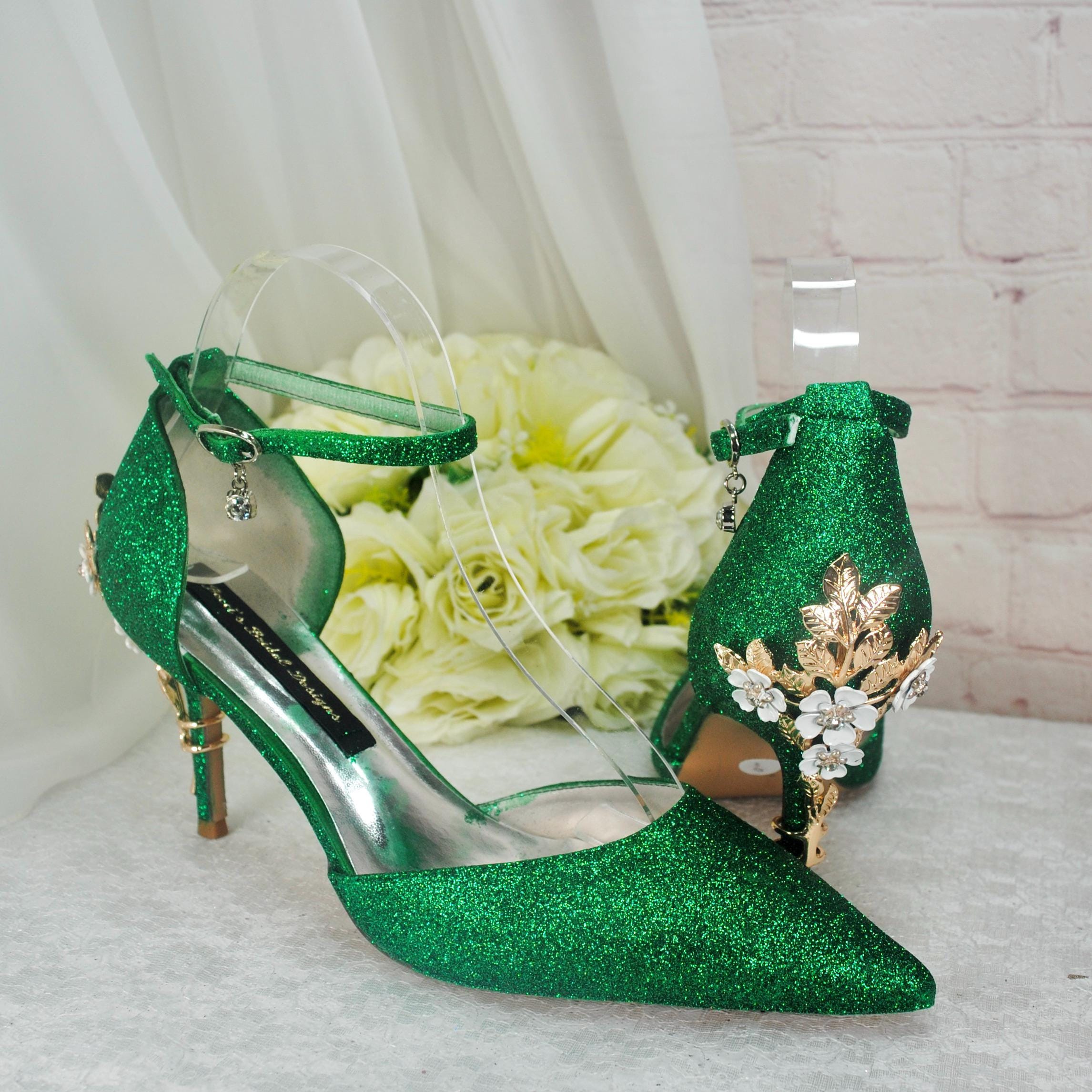 Green Sparkly Heels UK