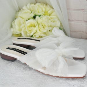 Handmade Bow Bridal Flats: Silk Wedding Shoes, Wide Fit