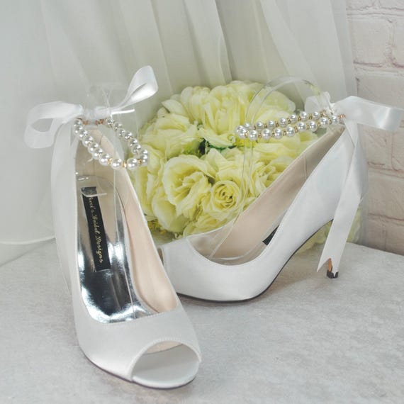 Tacco Alto Scarpe Sposa Punta Tonda Scarpe Col Tacco Alto In Raso
