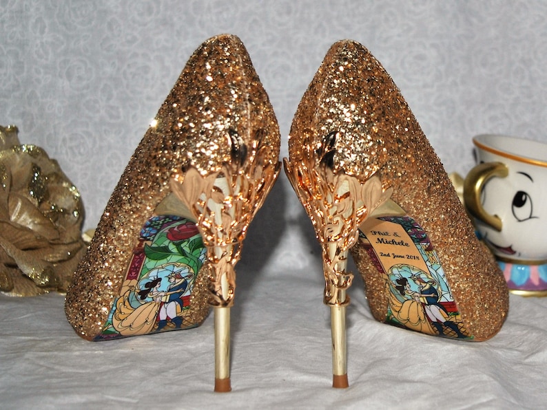 Add on Becci Boo's Custom Shoes Beauty and the Beast Soles. Disney Stained Glass Happy Ending for your Shoes DOES NOT INCLUDE the shoes. image 8