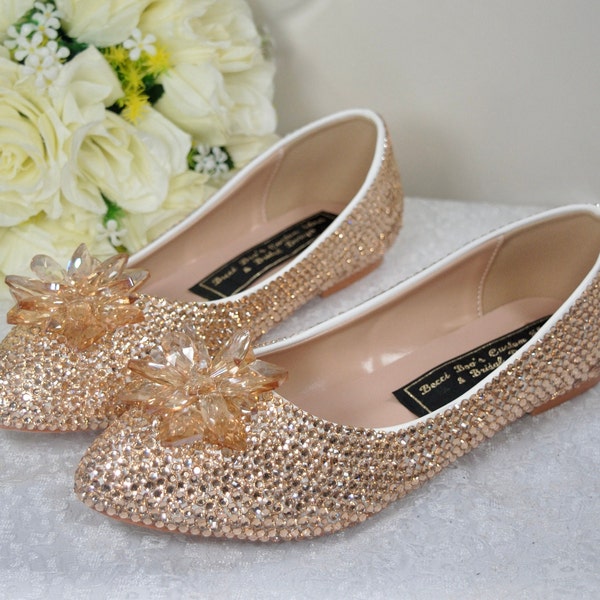 Crystal Flat Shoes - Etsy