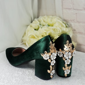 Emerald Green and Gold Shoes - Etsy Emerald Green and Gold Shoes - Etsy