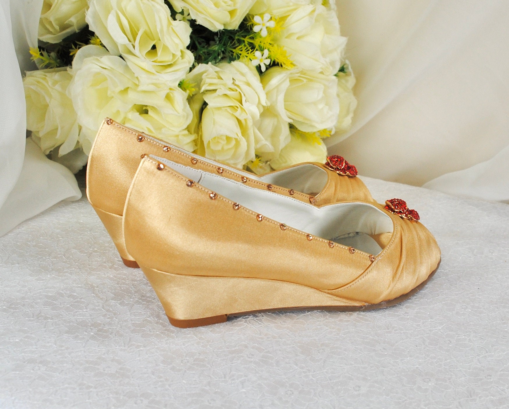 Yellow wedge hotsell shoes for wedding