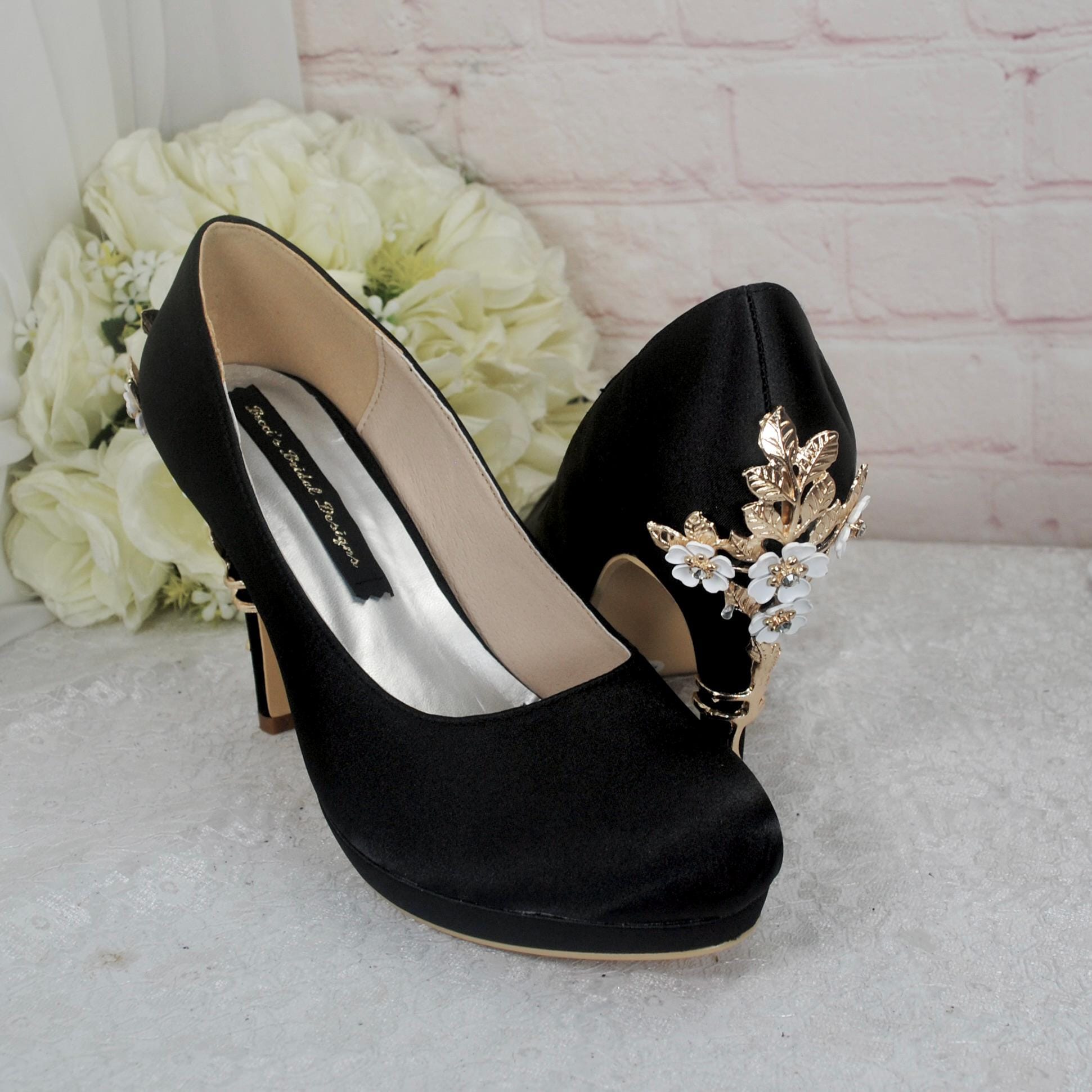 womens black dress shoes for wedding Women's Black Bridal Shoes