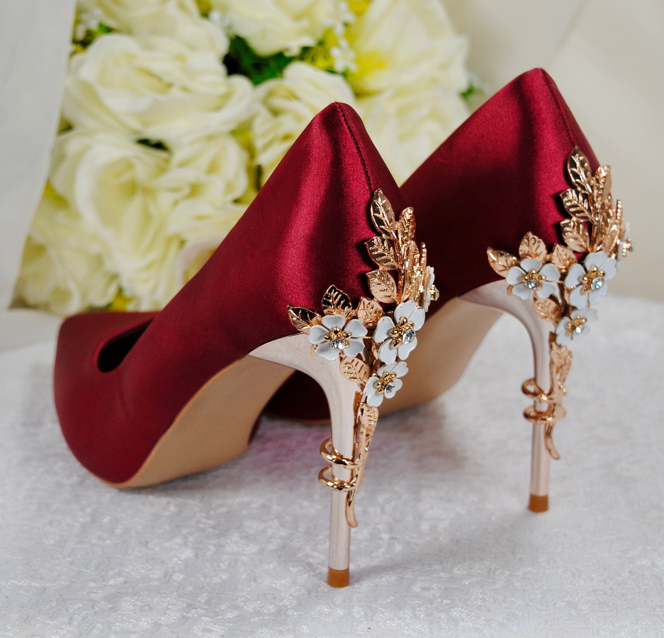 Photo of Sparkly heels against bridal lehenga