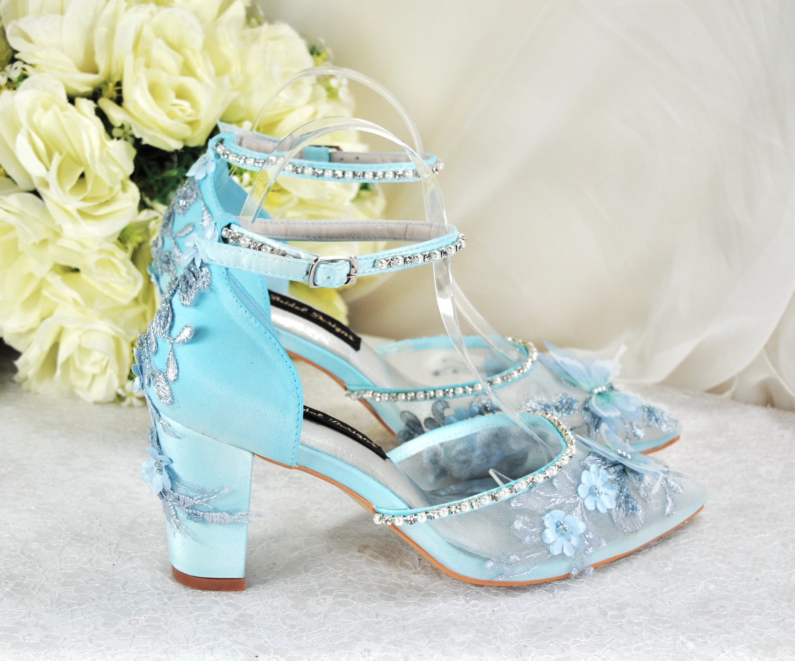 Chinese style White Wedding Shoes 2018 Beading Butterfly Rhinestone Crystal  Pearl 5 cm Stiletto Heels Pointed Toe Wedding Pumps