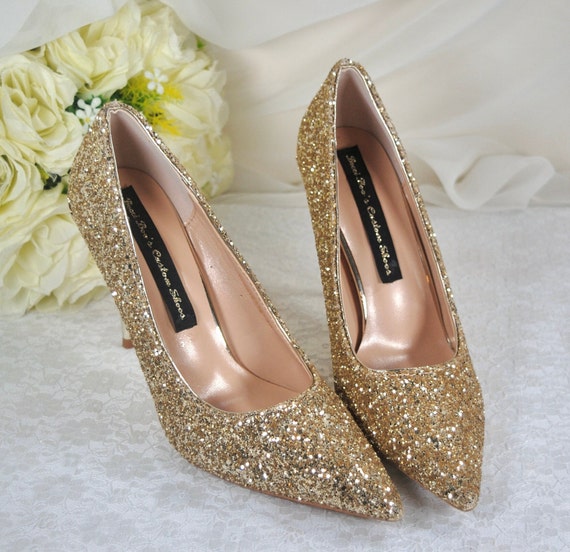 Women 9cm High Heels Glitter Sequins Stiletto Heels Evening Sexy Pumps Lady  Wedding Bridal Bling Gold Blue Escarpins Party Shoes